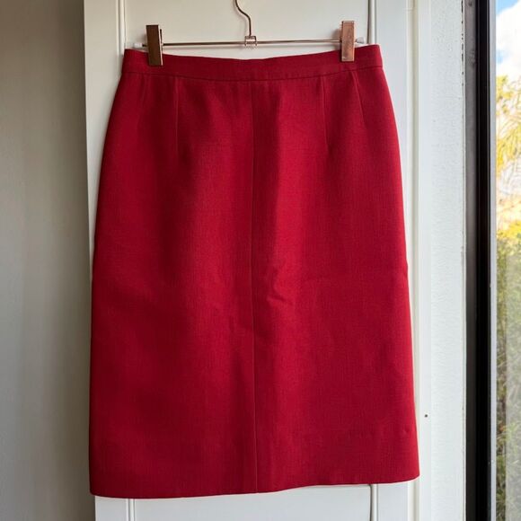 CHANEL Dresses & Skirts - Chanel Boutique Vintage Red Mini Pencil Suit Skirt size Small